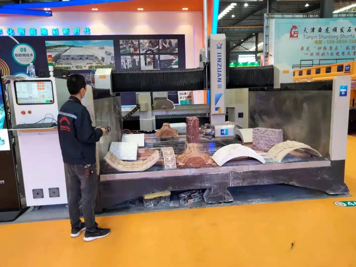 4 Osovina kamena jedan kamen glave CNC ruter za graviranje